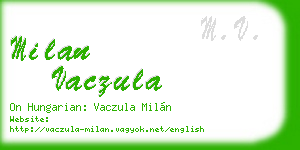 milan vaczula business card